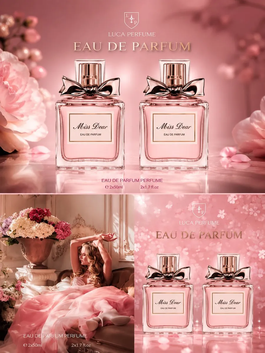 Zestaw Perfum Damskich Miss Dear 2x50ml Woda Perfumowana