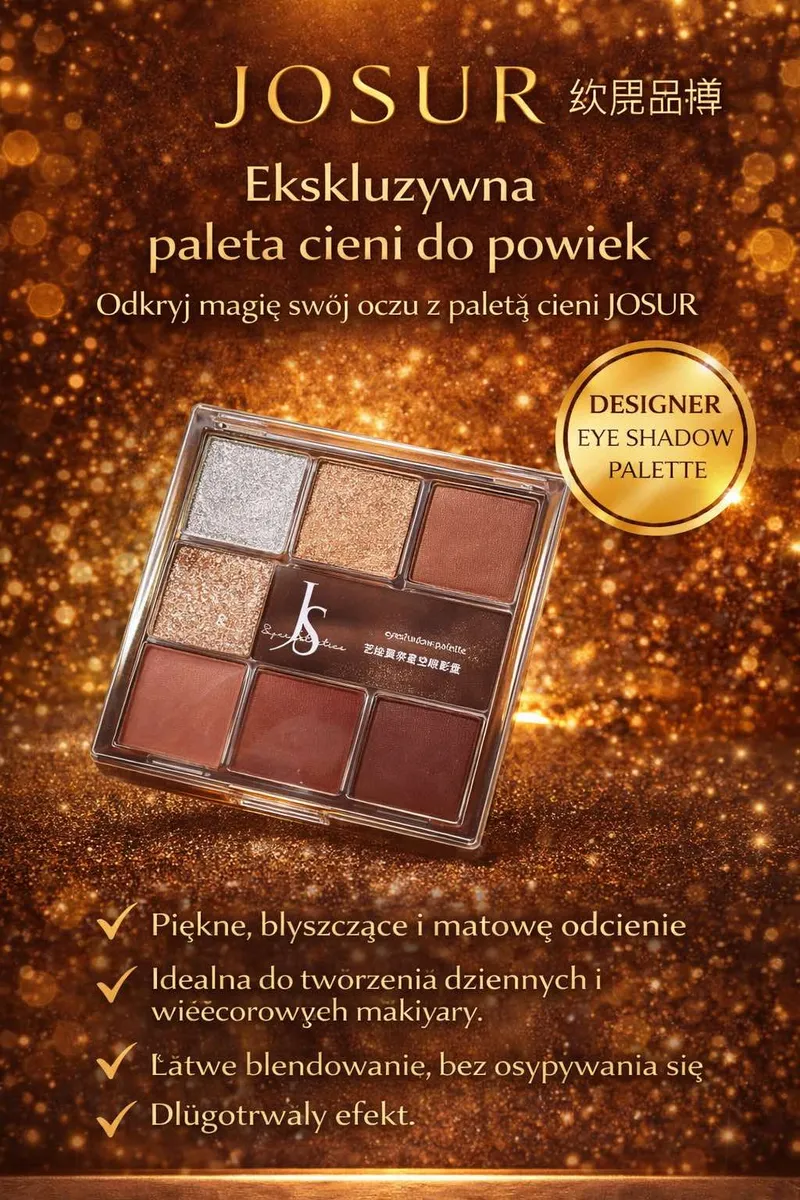 Paleta cieni do powiek JOSUR 9 kolorów matowe i błyszczące