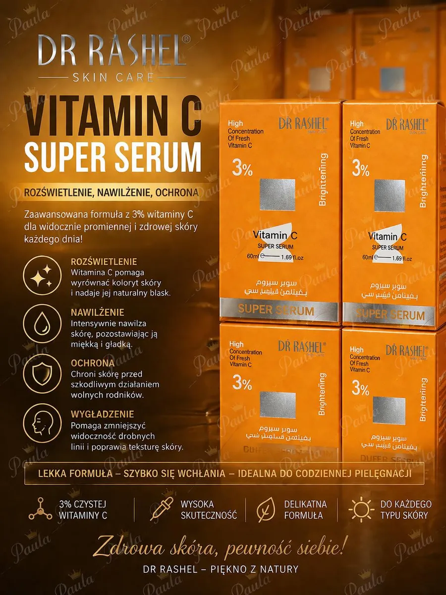 Dr Rashel Vitamin C Super Serum 3% 60ml Rozświetlające do twarzy