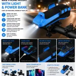 Uchwyt Rowerowy na Telefon z Powerbankiem 5200mAh i Lampką LED