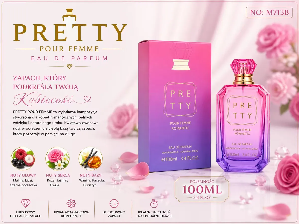 Woda Perfumowana Pretty Pour Femme 100ml Kwiatowo-Owocowa