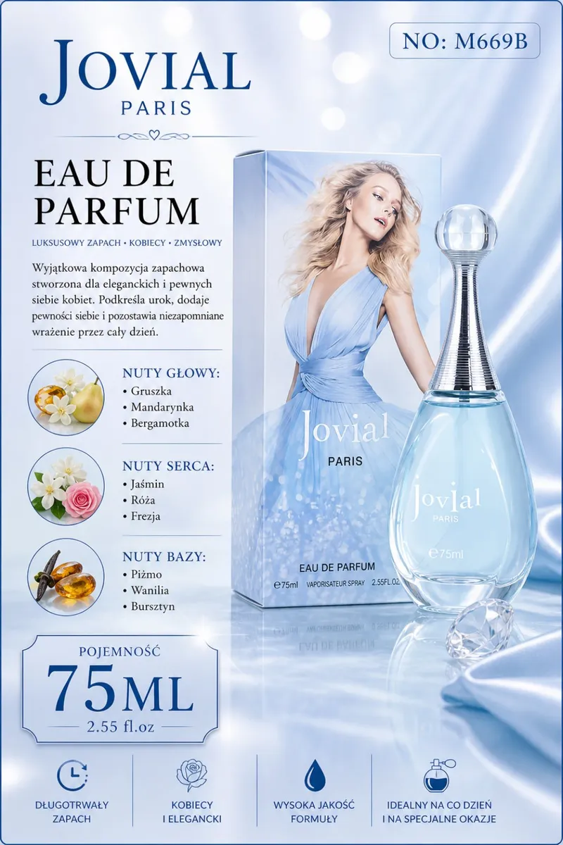 Woda Perfumowana Jovial Paris 75ml Damska Kwiatowo-Owocowa