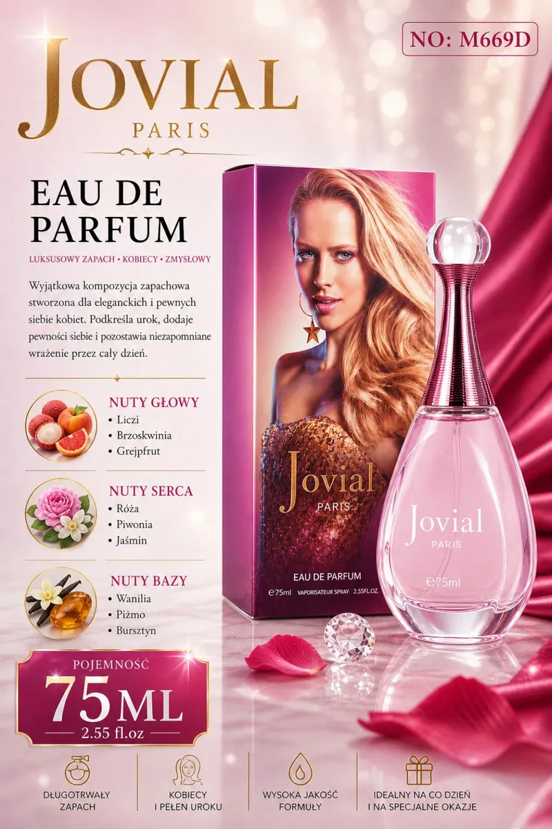 Woda perfumowana Jovial Paris 75ml damska kwiatowo-owocowa
