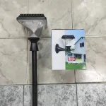 Lampa Ogrodowa Solarna LED Czarna z Uchwytem Ściennym