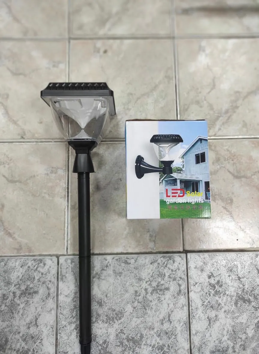 Lampa Ogrodowa Solarna LED Czarna z Uchwytem Ściennym