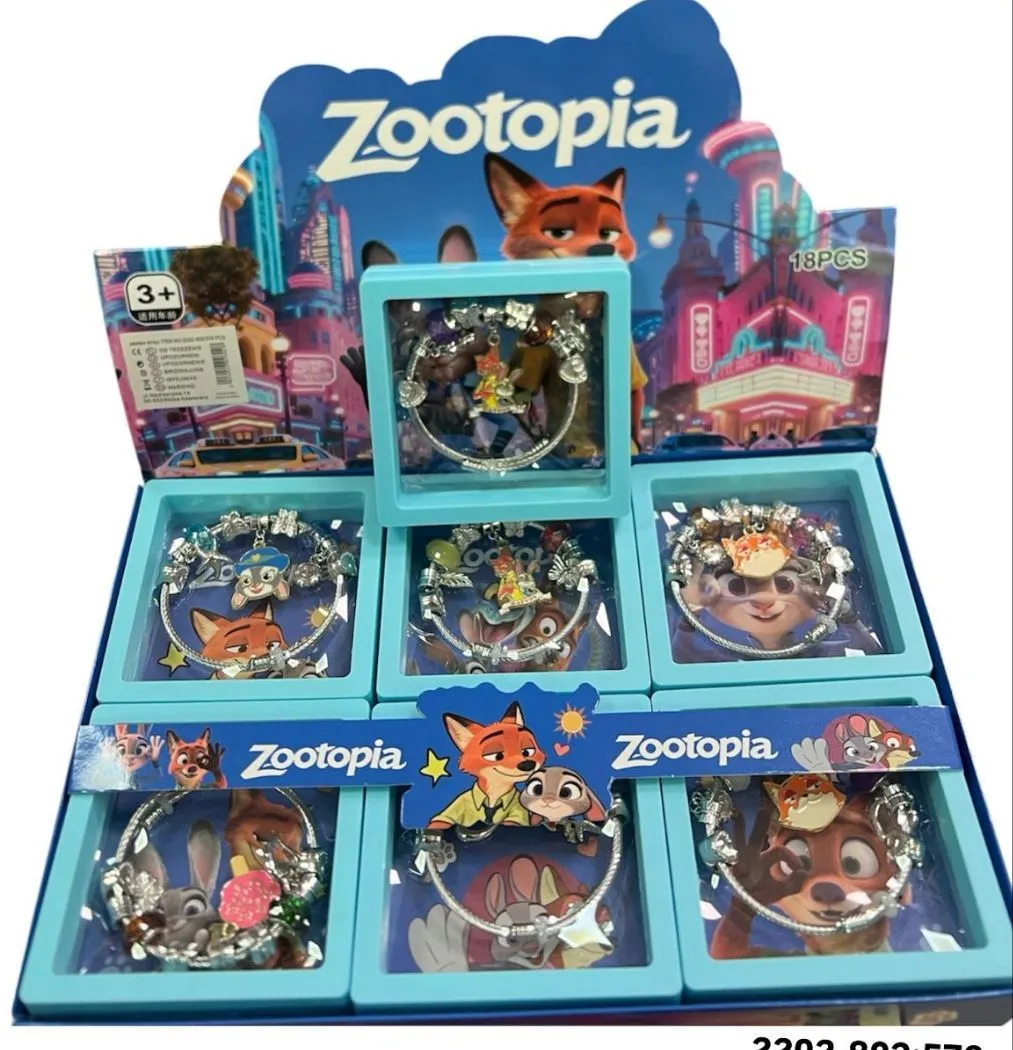 Bransoletka Zootopia z zawieszkami dla dzieci zestaw 18 sztuk