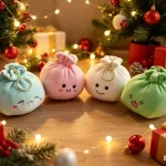Pluszowy Brelok Mochi z Buzią Pastelowy 4 Kolory