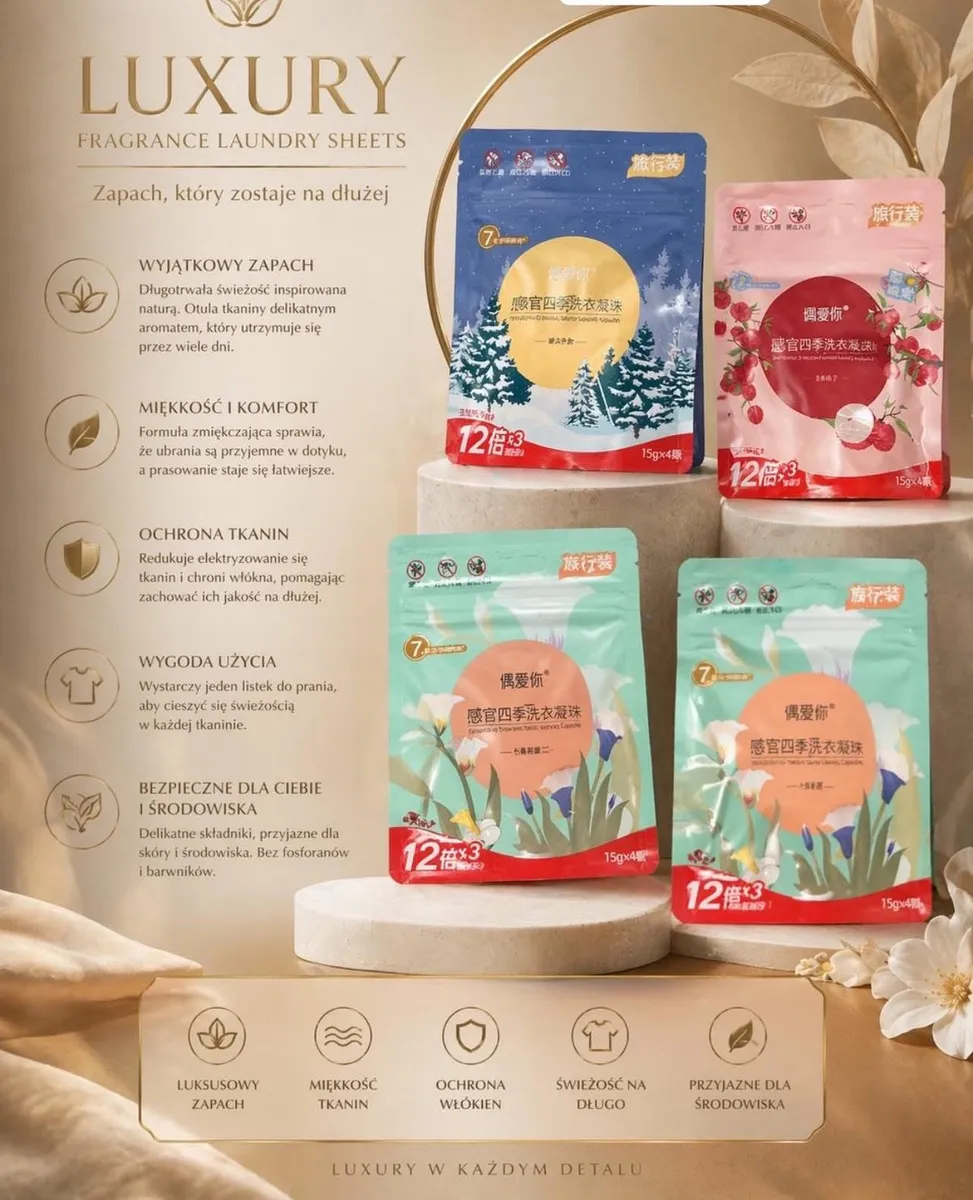 Luksusowe Listki do Prania Luxury Fragrance 12 sztuk