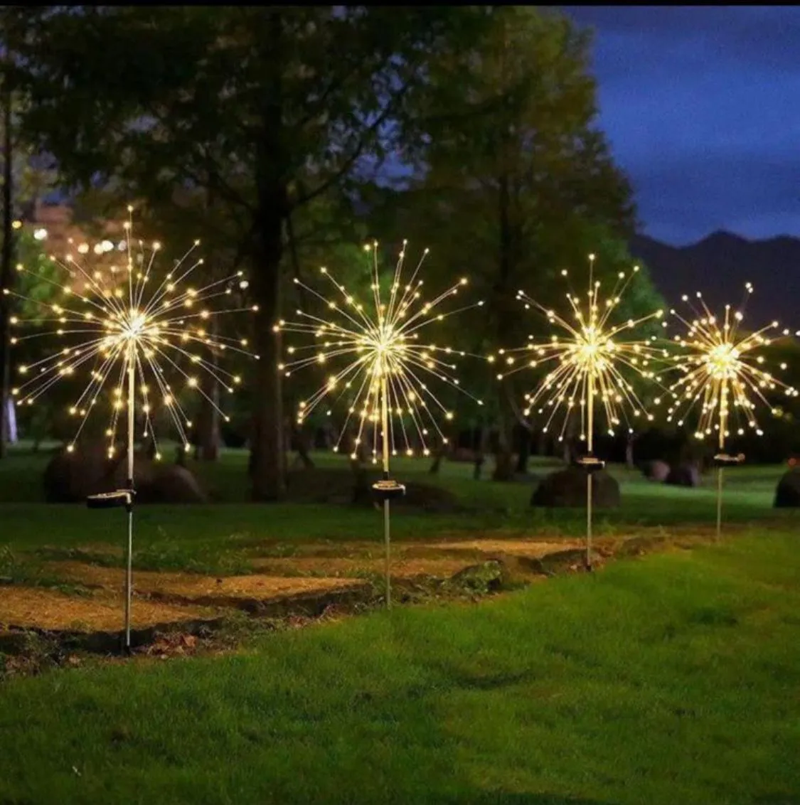 Lampa Solarna LED Ogród Fajerwerki 2szt Zestaw Oświetleniowy