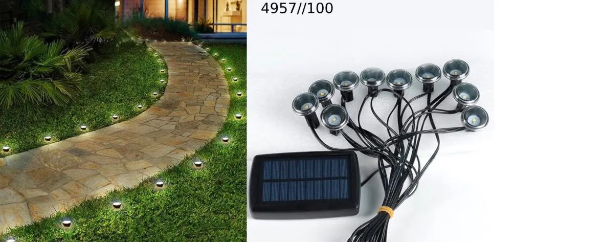 Solarne Lampki Ogrodowe LED 10 szt. Zestaw 3 metry