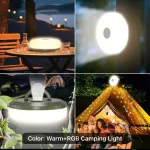 Solarne Lampki Kempingowe 10m LED z Pilotem RGB i Ciepłym Światłem