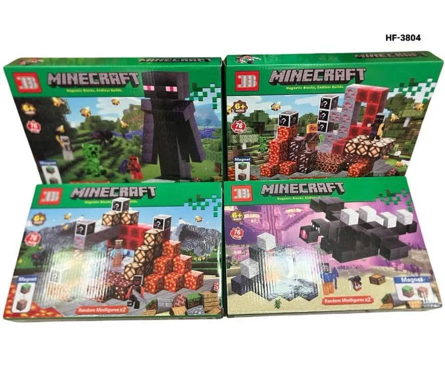Klocki Magnetyczne Minecraft 76 elementów zestaw konstrukcyjny