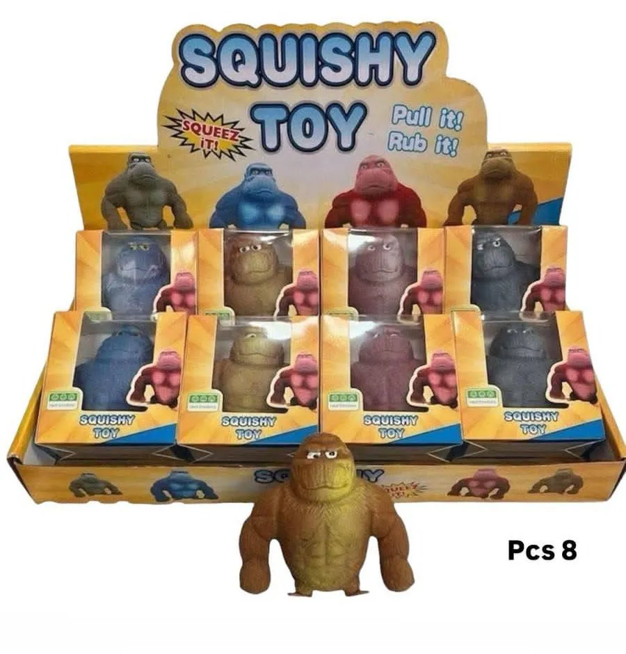 Duża Figurka Gniotek Goryl Antystresowy Squishy Toy 8 szt.