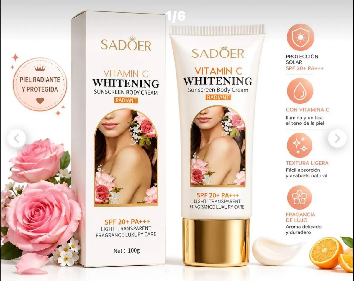 Sadoer Rozjaśniający Krem do Ciała z Witaminą C SPF 20+ 100g