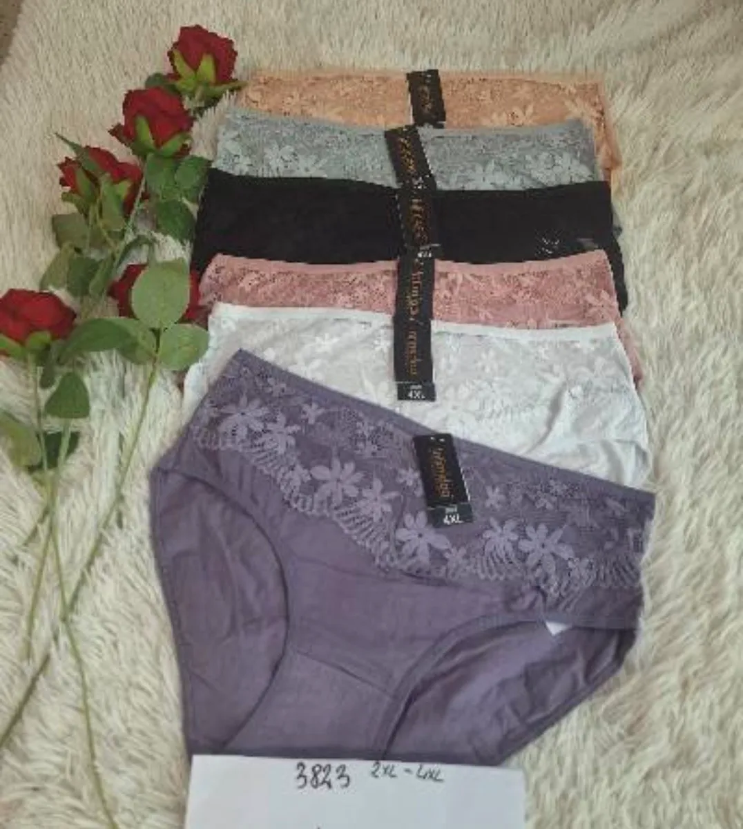 Damskie Figi Koronkowe Wysoki Stan Wielopak 2XL-4XL