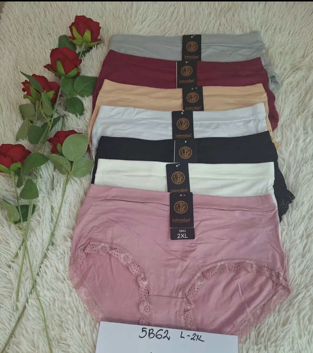 Majtki Damskie Bambusowe Intimidao Koronkowe Wielopak 2XL