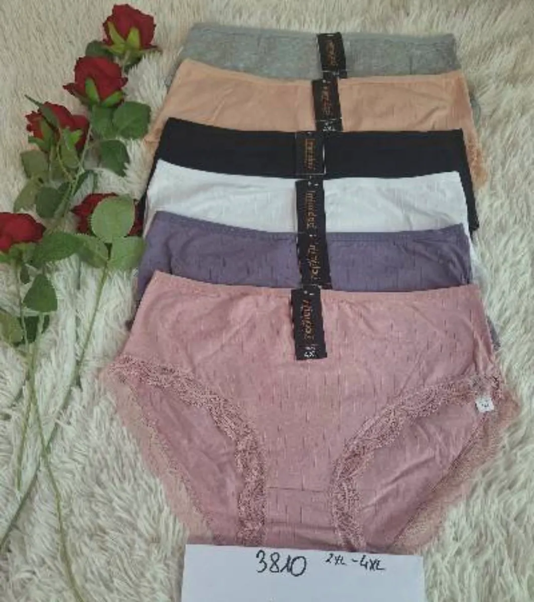 Damskie Figi Bawełniane z Koronką Wielopak 2XL-4XL