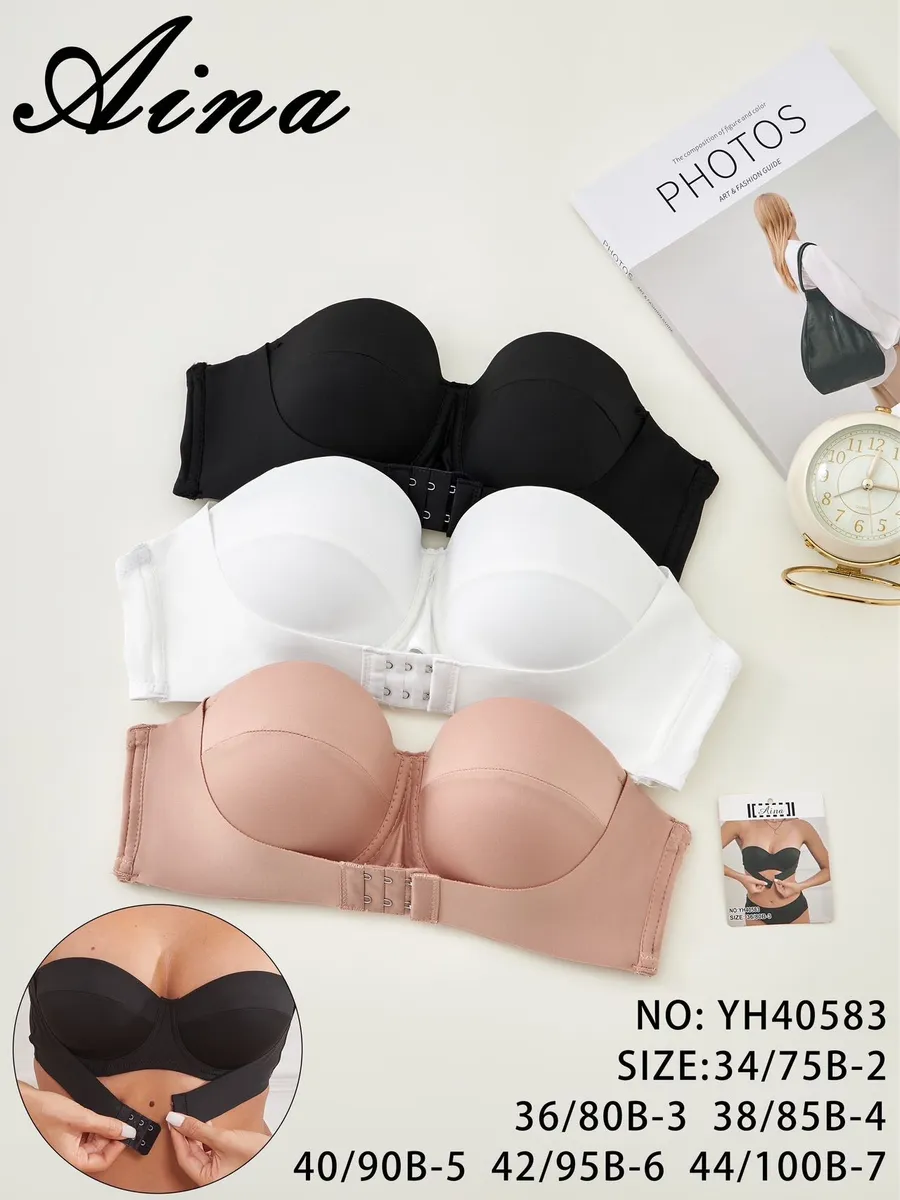 Biustonosz Aina typu strapless z zapięciem z przodu 3 kolory