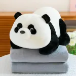 Pluszowa Panda z Kocykiem Szarym 2w1 Maskotka Prezentowa