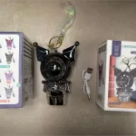 Wiatraczek Przenośny Kuromi Czarny USB z Brelokiem