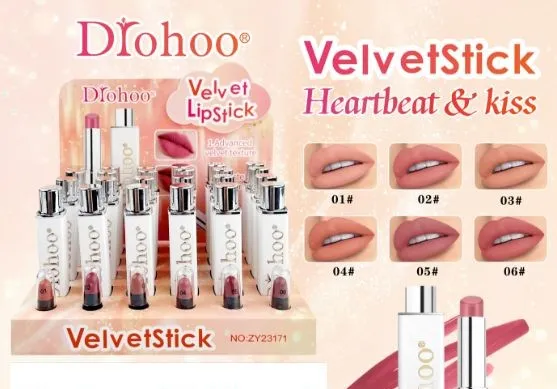 Pomadka Diohoo Velvet Stick Heartbeat & Kiss zestaw 24 szt.