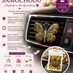 Zapach samochodowy Motyl z kryształkami ozdobny odświeżacz
