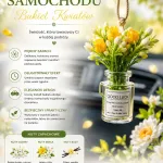 Zapach Samochodowy Bukiet Kwiatów w Szklanej Butelce Wiszący