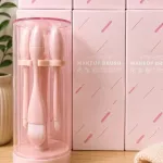 Zestaw Pędzli do Makijażu w Etui Pudrowy Róż 5 sztuk