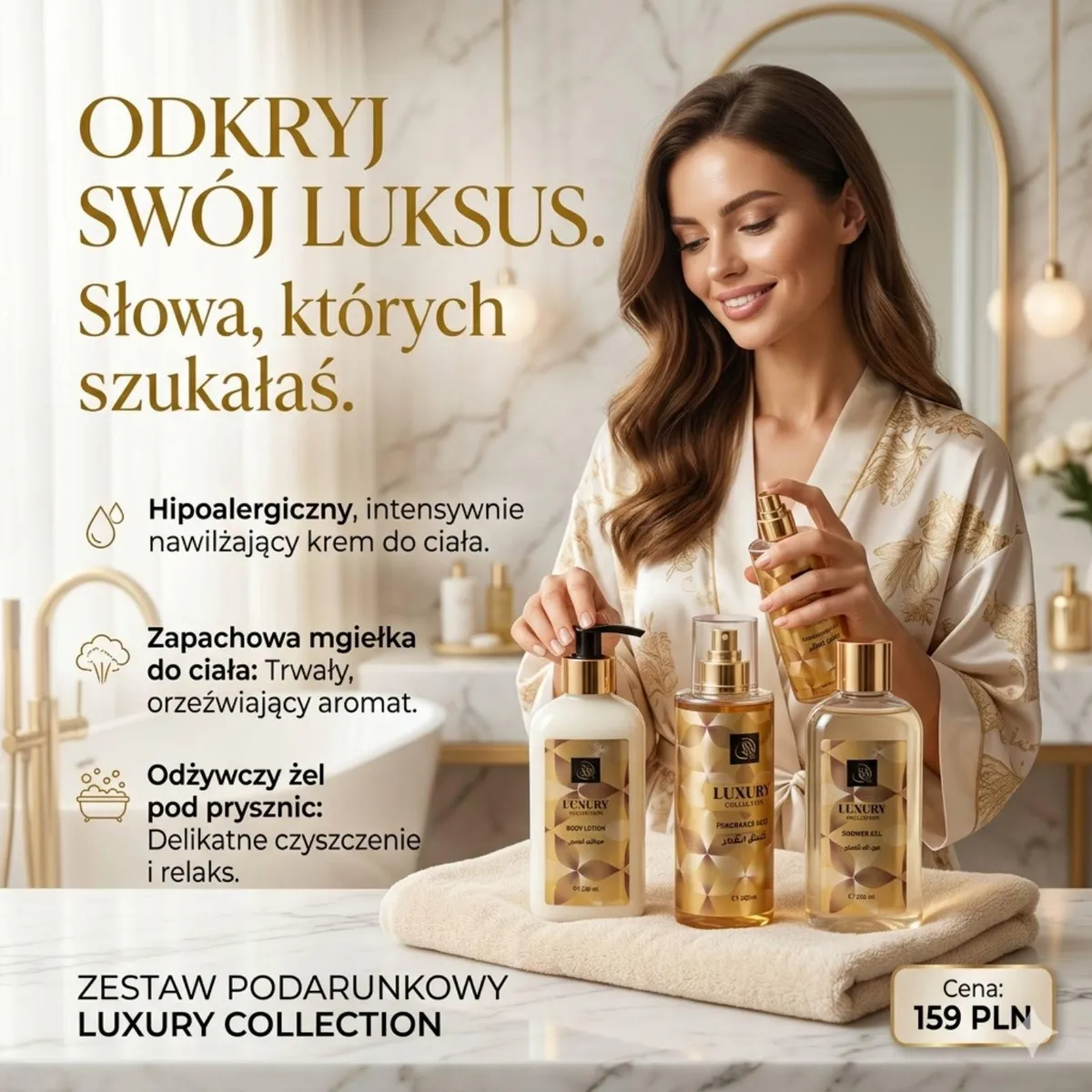 Zestaw Kosmetyków Luxury Collection Żel Mgiełka Krem do Ciała