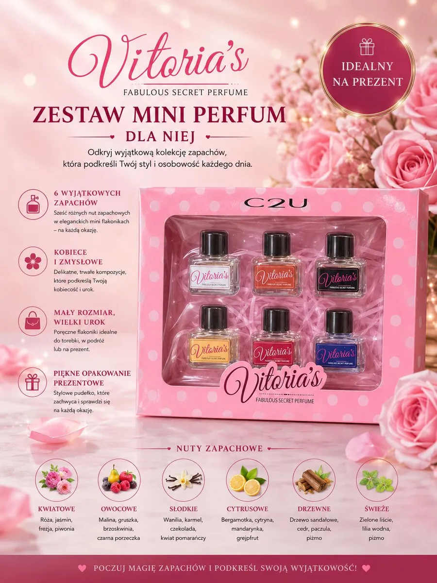 Zestaw 6 Mini Perfum Vitoria’s Fabulous Secret dla Kobiet