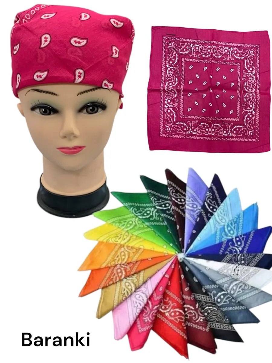 Bawełniana Bandana Paisley Wielokolorowa 55x55cm