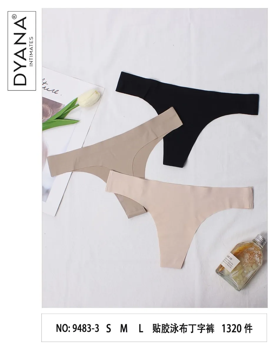 Damskie stringi bezszwowe Dyana Intimates zestaw 3 kolory S-L