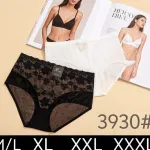 Damskie Figi Koronkowe Model 3930# Czarne i Białe M/L-XXXL