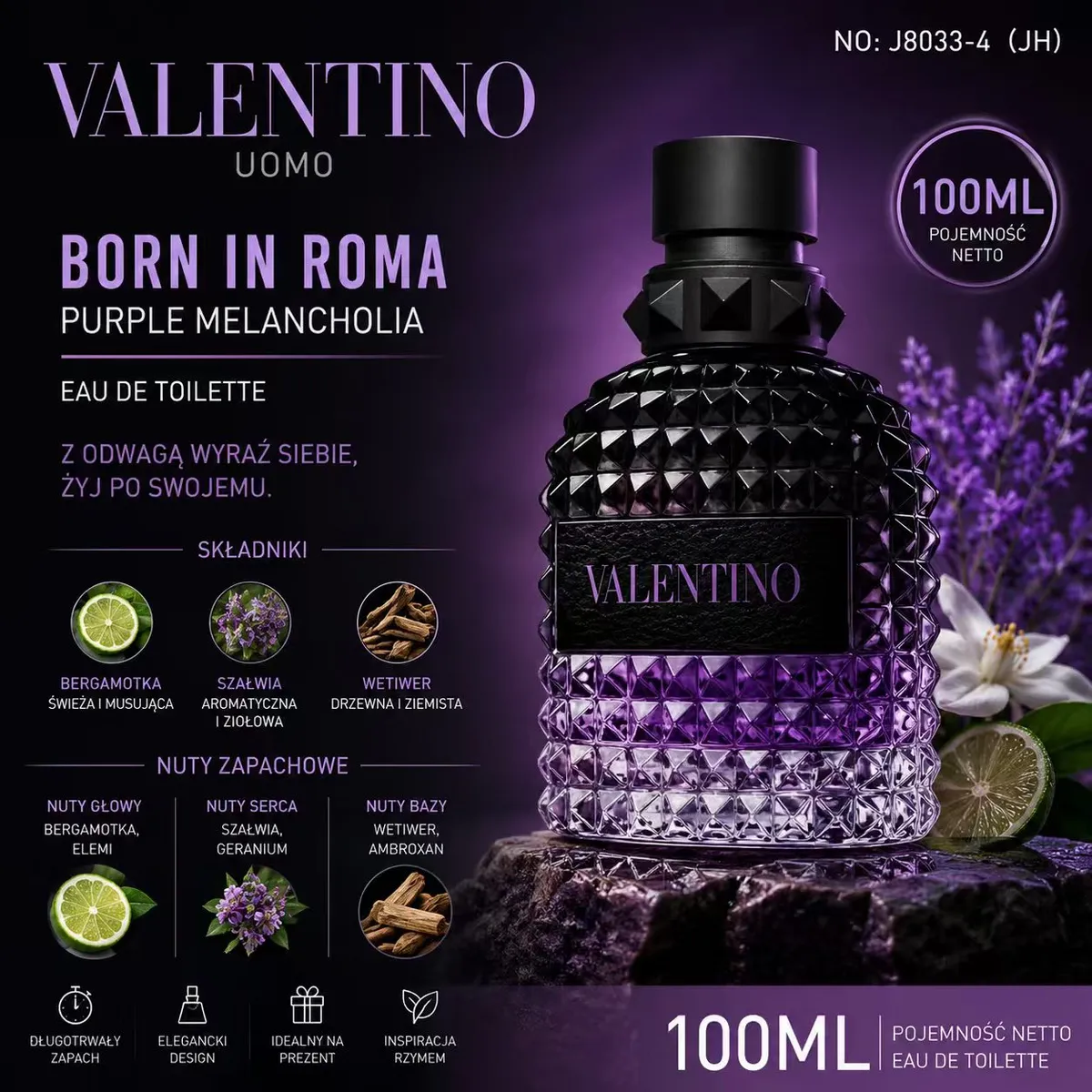 Woda toaletowa Valentino Uomo Born In Roma Purple Melancholia 100ml