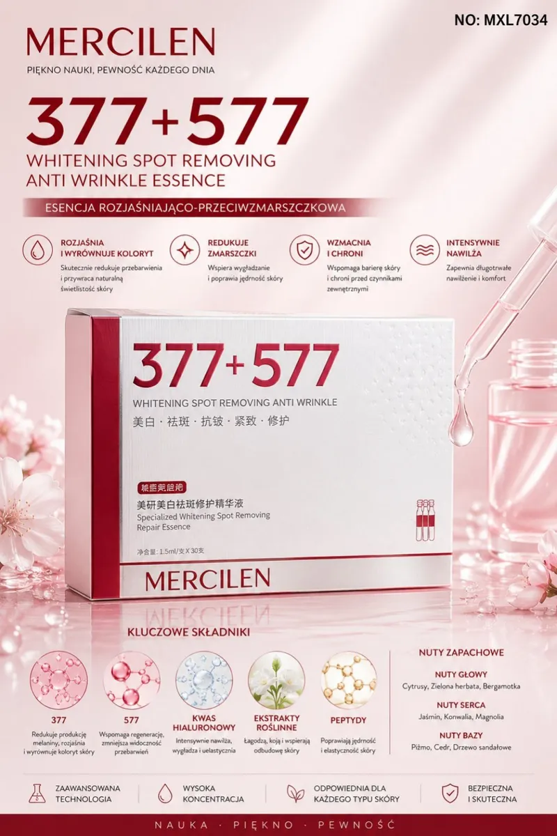 Mercilen 377+577 Esencja Rozjaśniająco-Przeciwzmarszczkowa 30x1.5ml