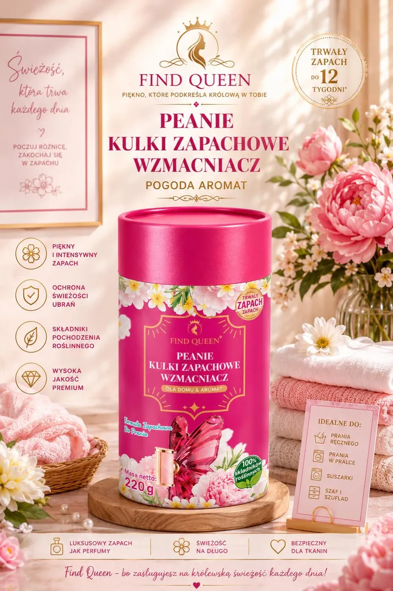 Find Queen Perełki Zapachowe do Prania Piwonia 220g
