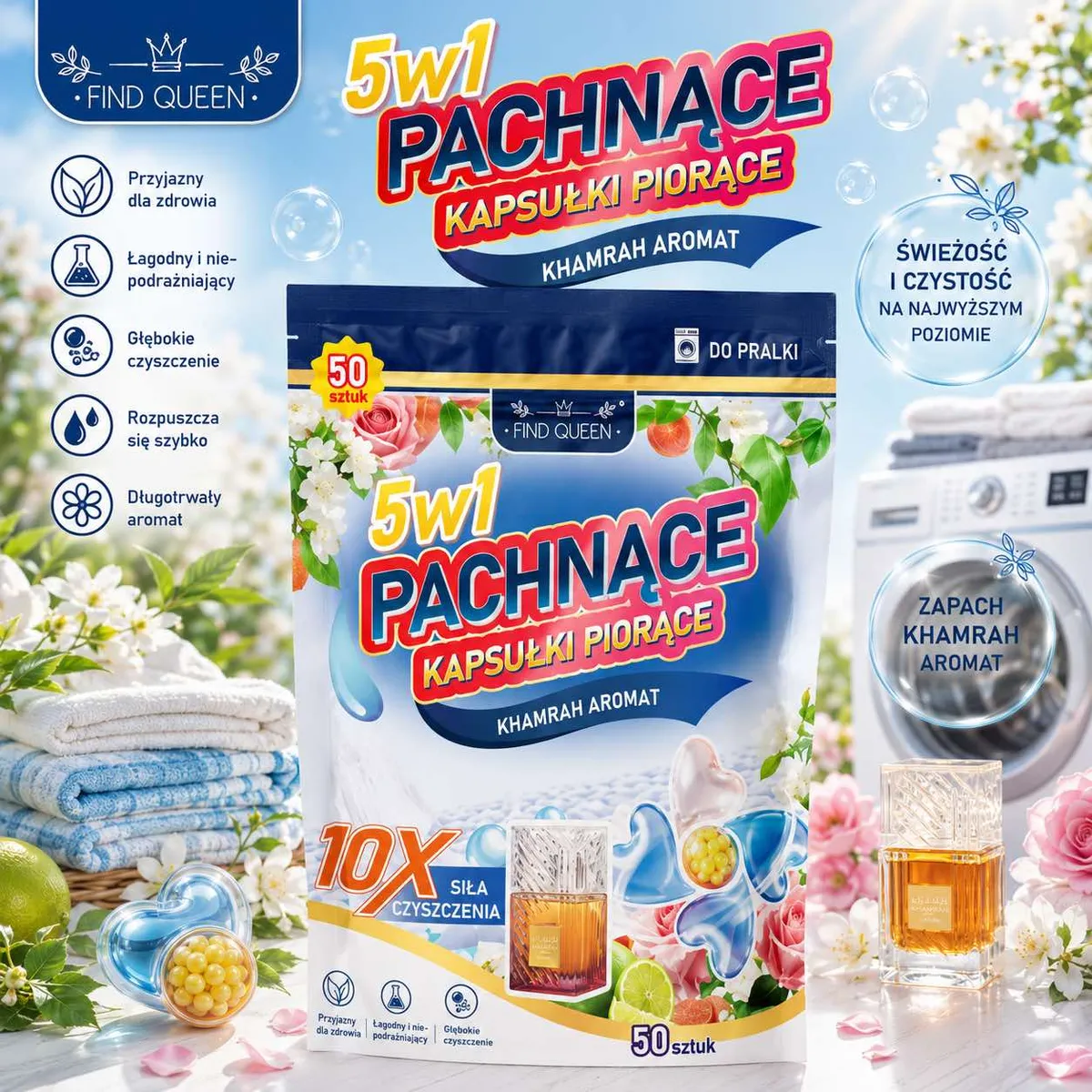 Kapsułki Piorące Find Queen 5w1 Khamrah Aromat 50 sztuk