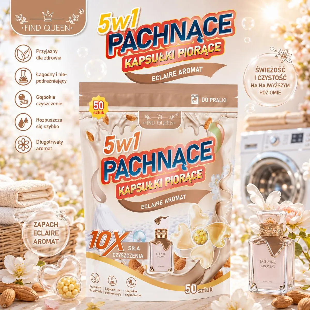 Kapsułki Piorące Find Queen 5w1 Eclaire Aromat 50 sztuk