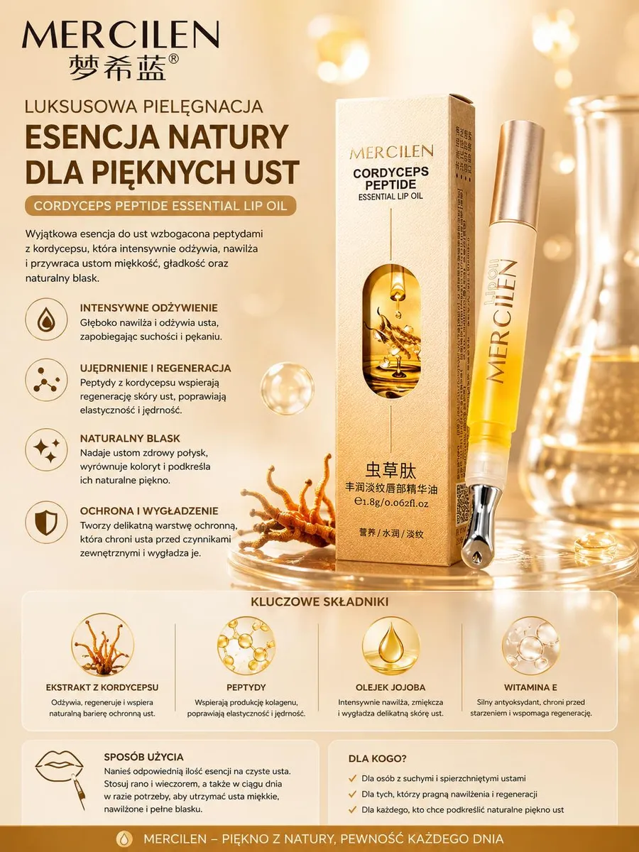 Mercilen Esencja do Ust z Peptydami Kordycepsu 1.8g