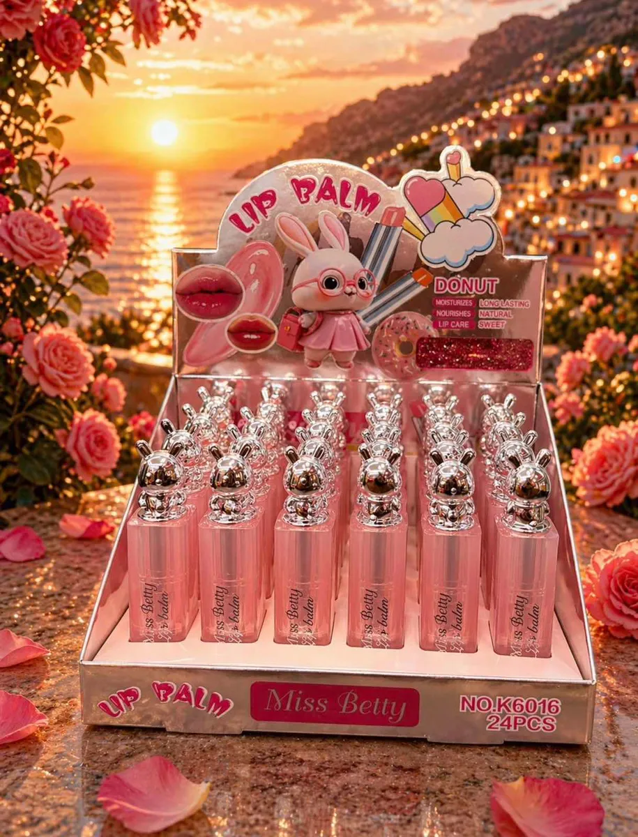 Balsam do ust Miss Betty z króliczkiem nawilżający zestaw 24 szt.