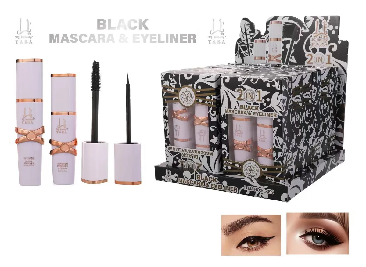 Zestaw 3Q Beauty Yara 2w1 Czarny Tusz do Rzęs i Eyeliner