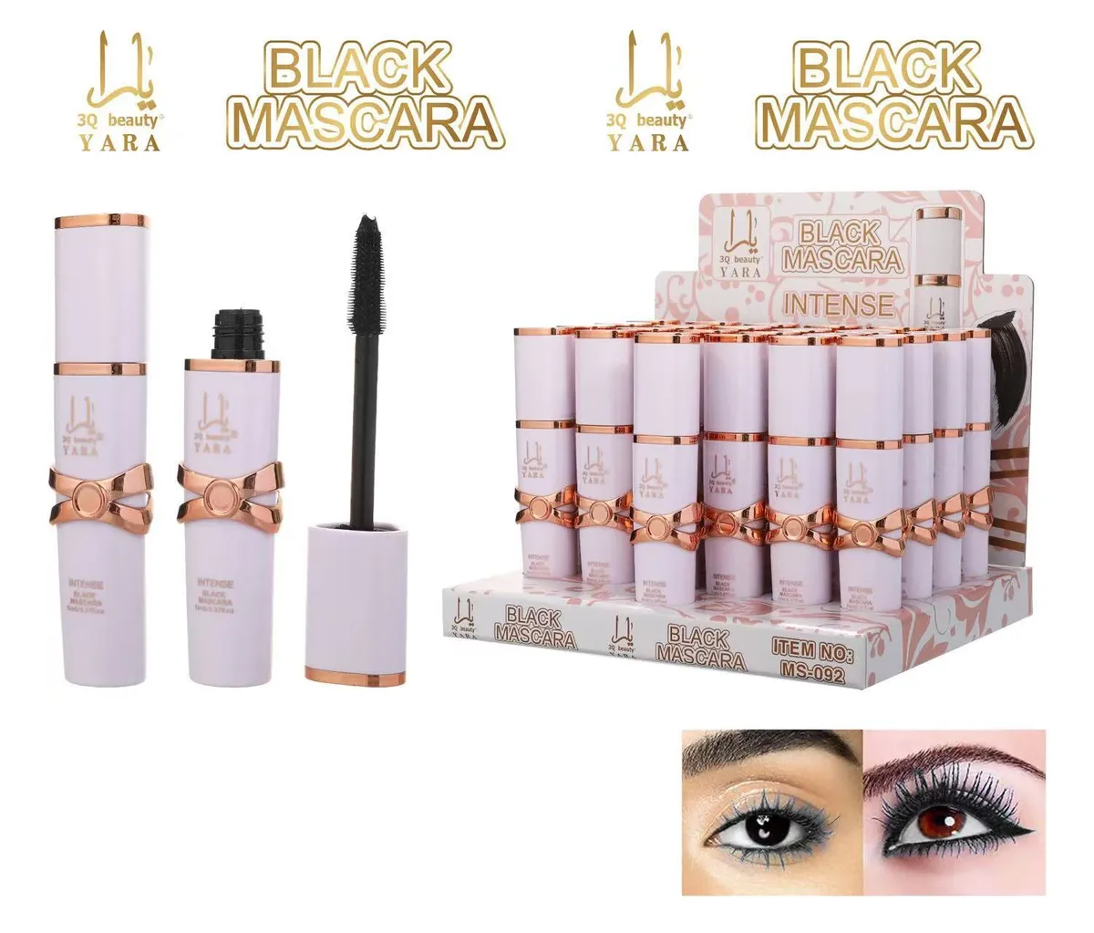 Tusz do rzęs 3Q Beauty Yara Black Mascara Intense 24 szt.