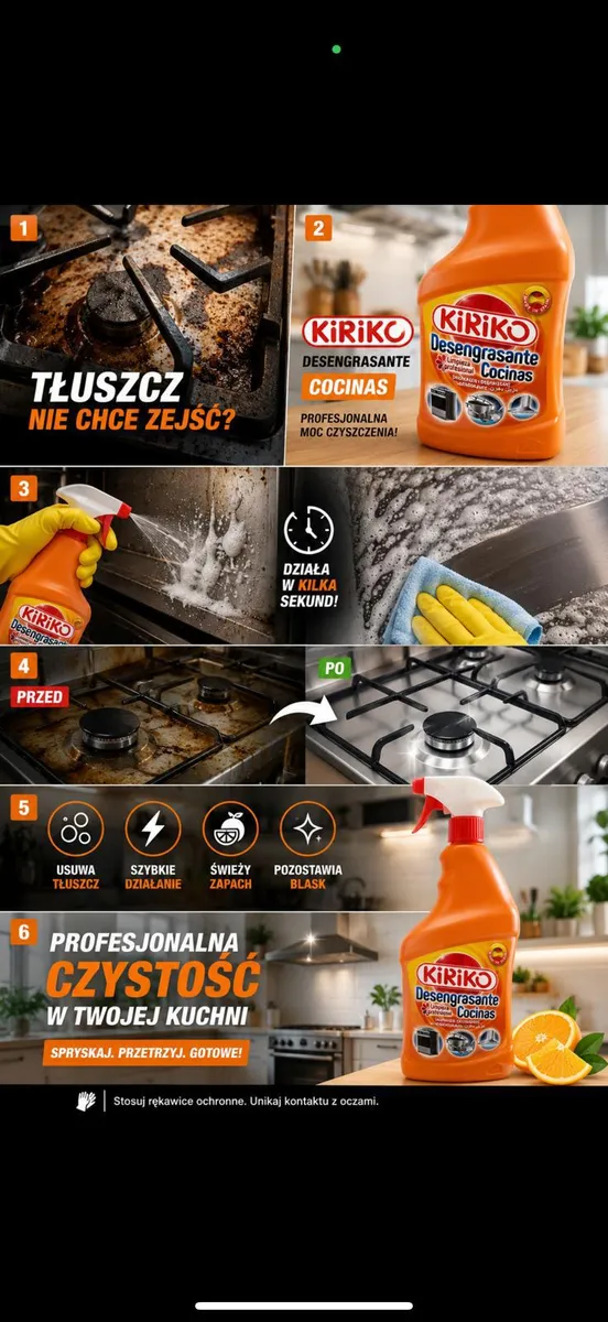 Kiriko Odtłuszczacz do Kuchni 750ml Profesjonalny Spray