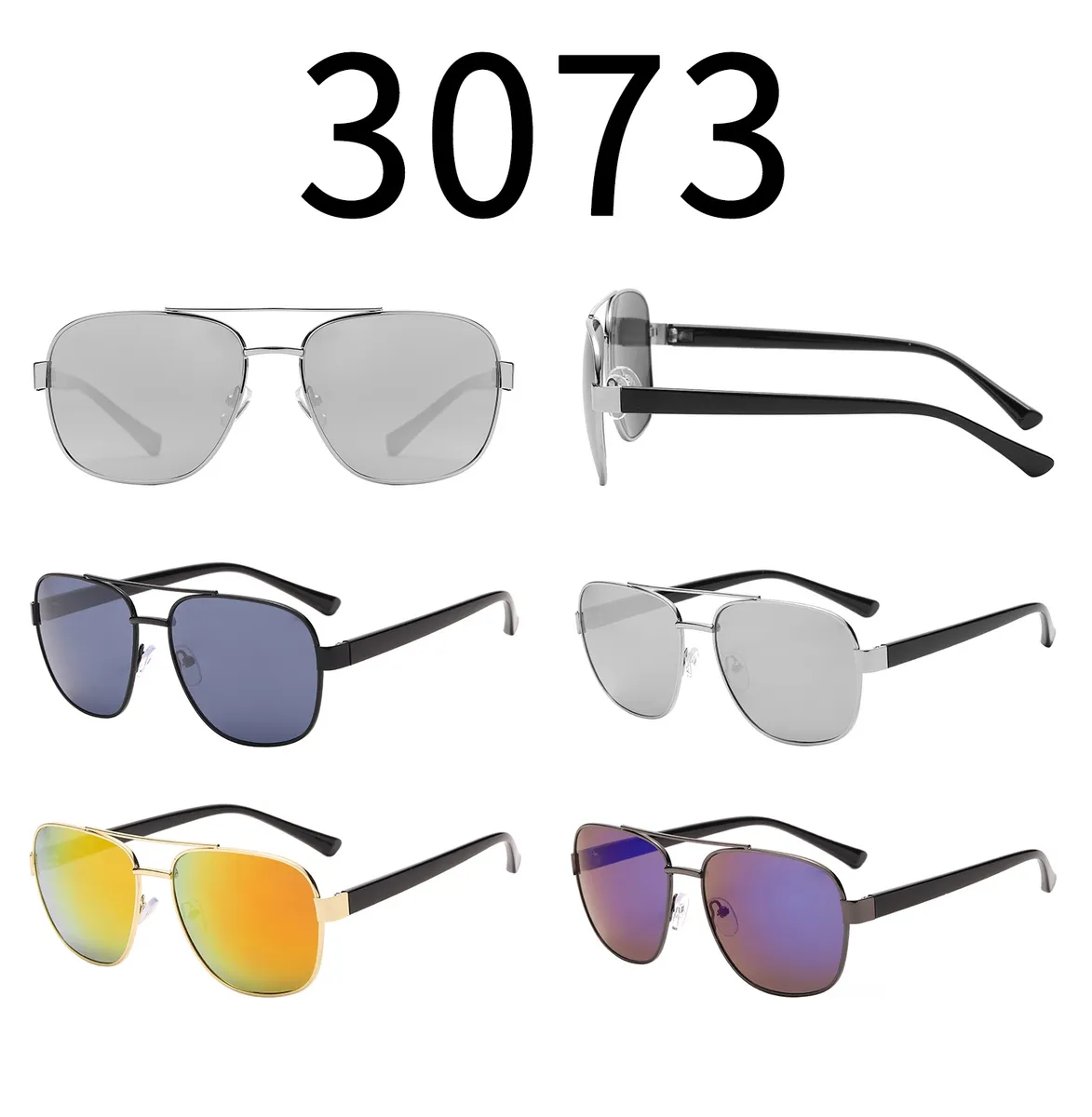 Okulary Przeciwsłoneczne Aviator Klasyczne Metalowe 3073