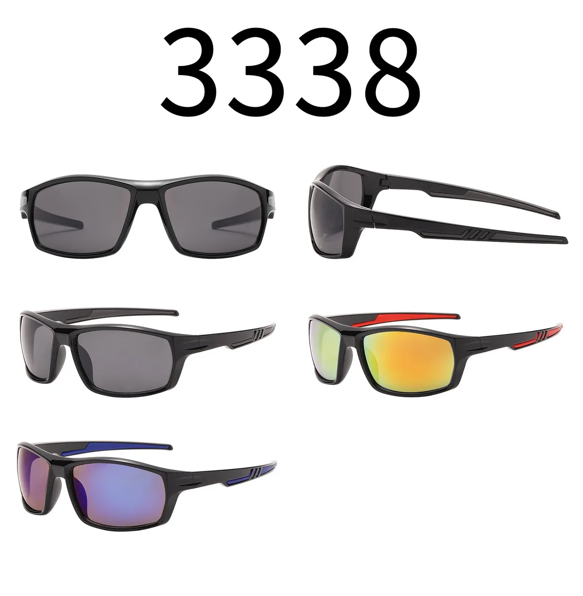 Okulary przeciwsłoneczne sportowe męskie 3338 z filtrem UV