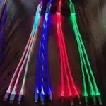 Kabel do ładowania 3w1 świecący LED uniwersalny zestaw