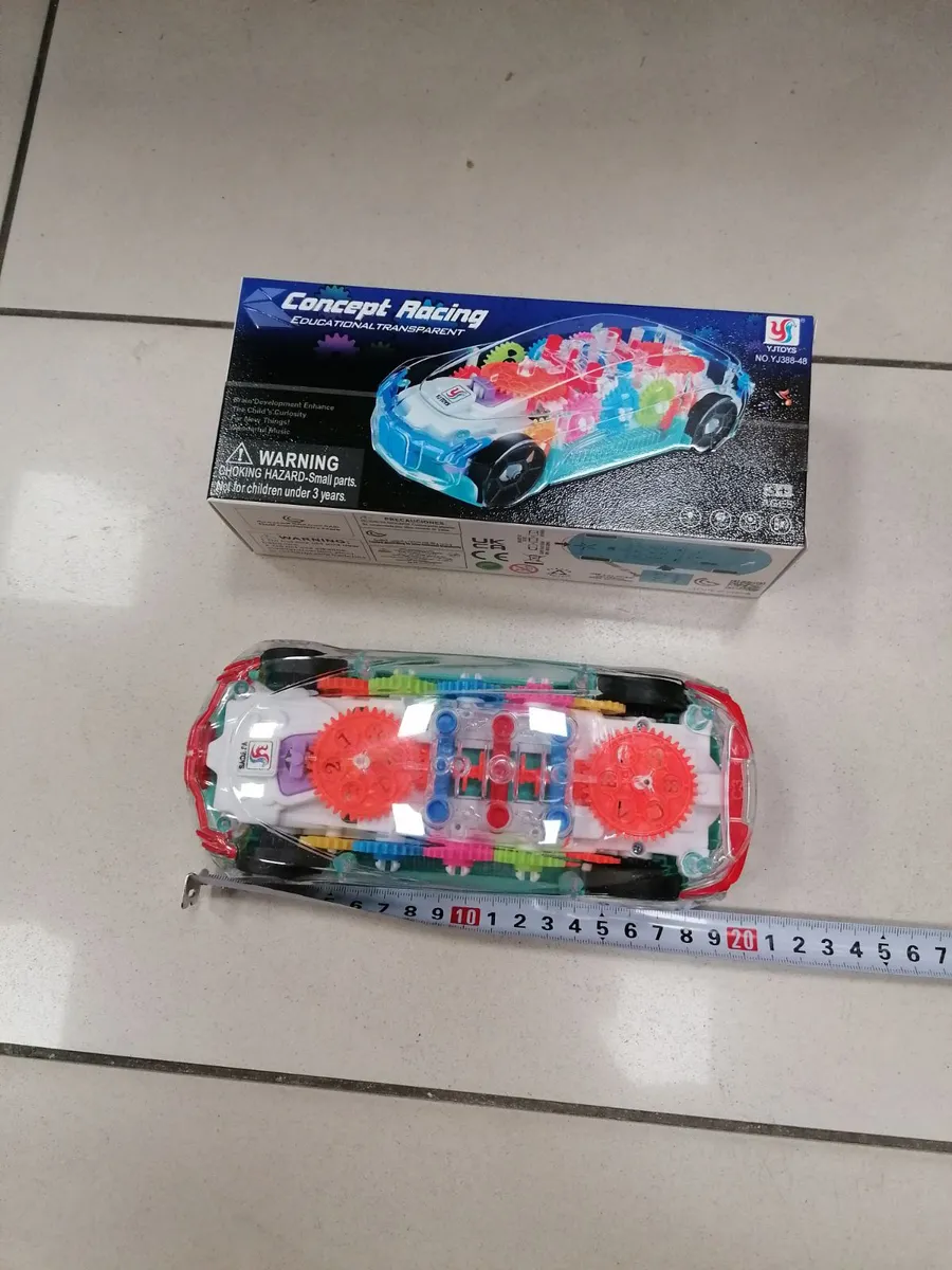 Przezroczyste Auto Concept Racing z Kolorowymi Zębatkami 20cm