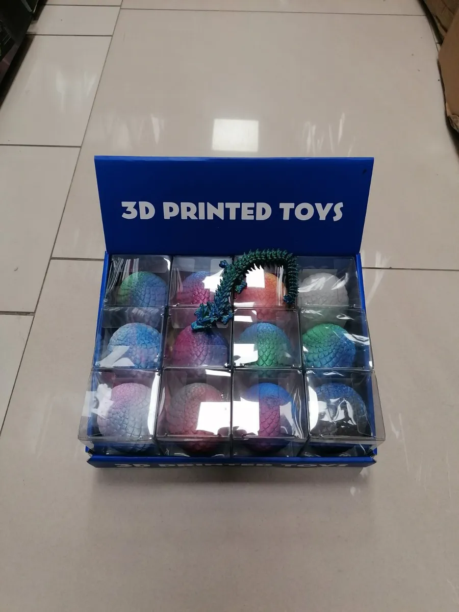 Figurka Smoka 3D w Jaju Wielokolorowa Antystresowa