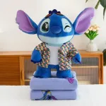 Maskotka Stitch z kocykiem niebieska pluszowa zabawka 2w1