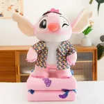 Maskotka Angel Stitch z kocykiem różowa 2w1 zestaw pluszowy